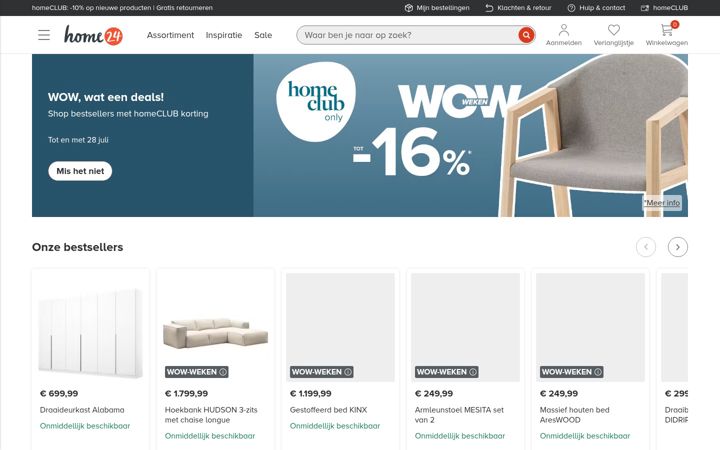Screenshot of home24.nl