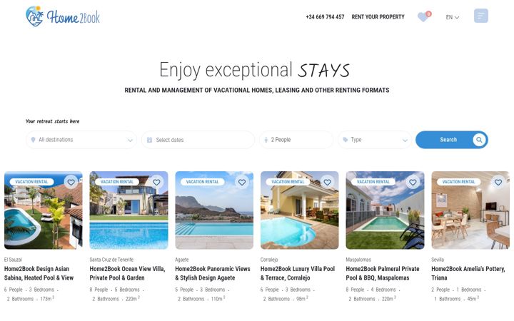 Screenshot of home2book.com