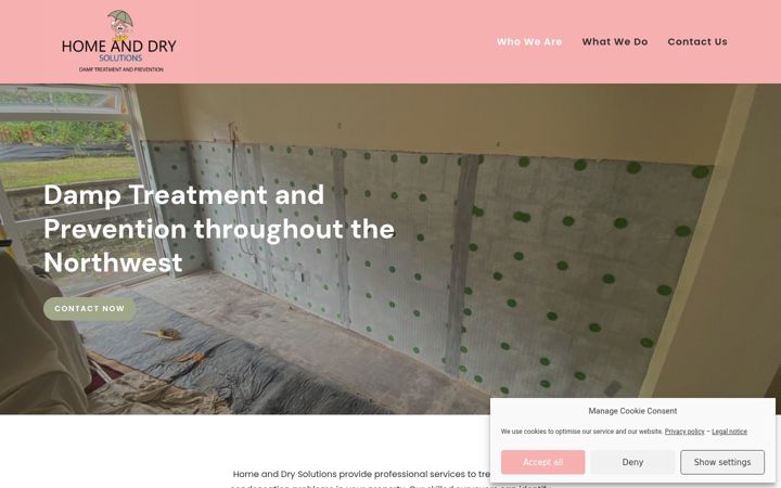 Screenshot of homeanddrysolutions.co.uk