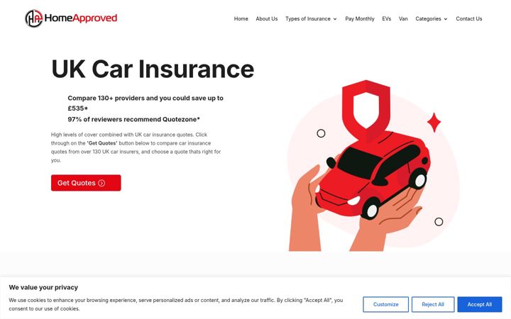 Screenshot of homeapproved.co.uk