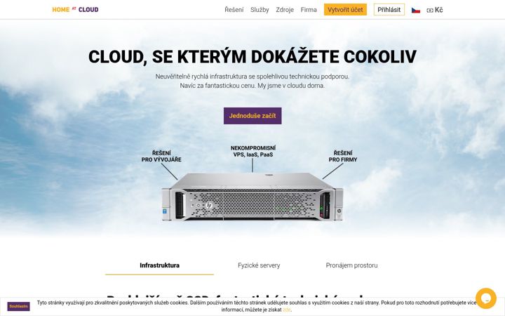 Screenshot of homeatcloud.cz