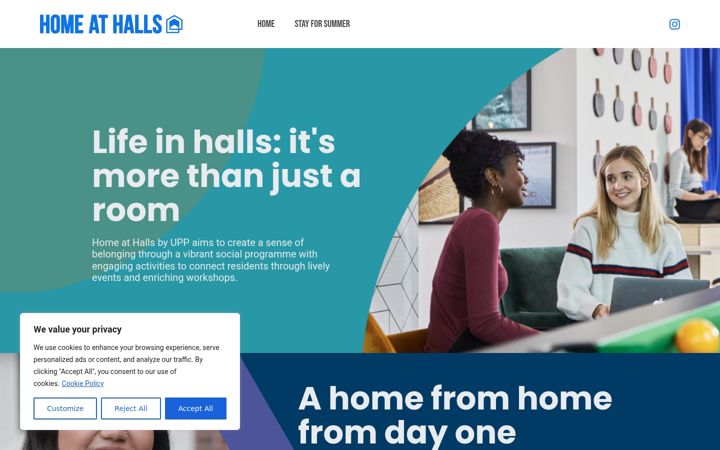 Screenshot of homeathalls.com