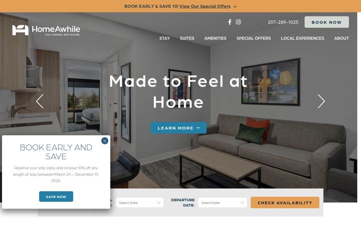 Screenshot of homeawhilemaine.com