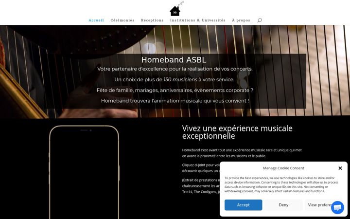 Screenshot of homeband.be