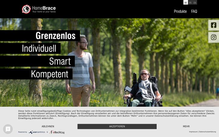 Screenshot of homebrace.ch