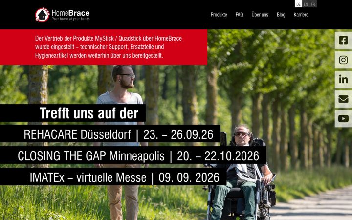 Screenshot of homebrace.com