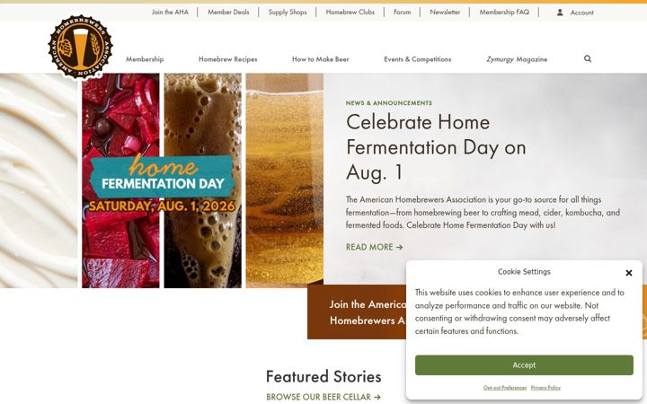 Screenshot of homebrewersassociation.org
