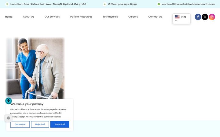 Screenshot of homebridgehomehealth.com