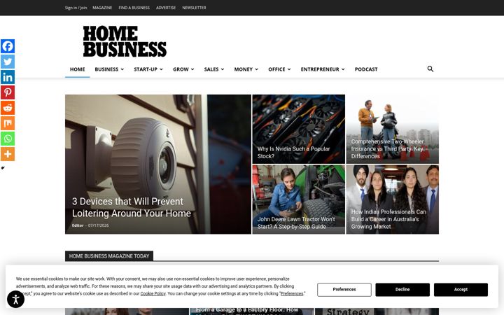 Screenshot of homebusinessmag.com