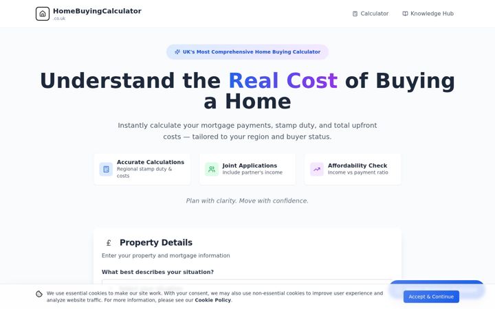 Screenshot of homebuyingcalculator.co.uk