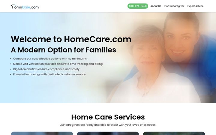 Screenshot of homecare.com