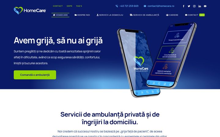 Screenshot of homecare.ro