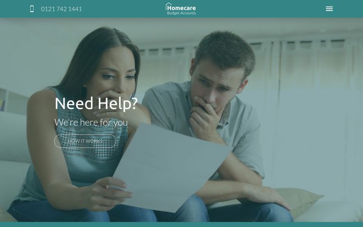 Screenshot of homecarebudgetaccounts.co.uk