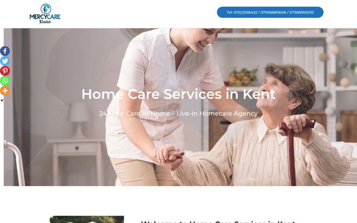 Screenshot of homecareservicesinkent.co.uk