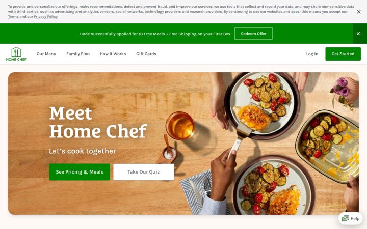 Capture d'écran de homechef.com