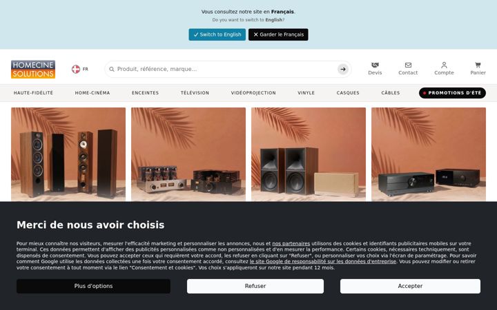 Screenshot of homecinesolutions.fr