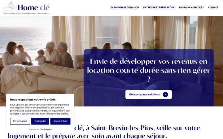Screenshot of homecleconciergerie.fr