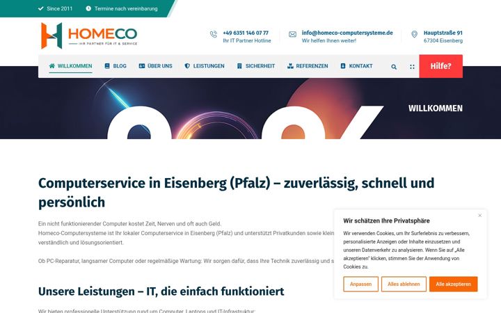 Screenshot of homeco-computersysteme.de
