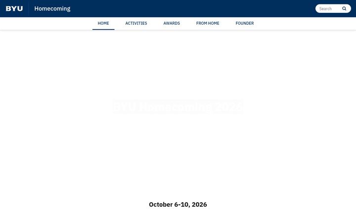 Screenshot of homecoming.byu.edu
