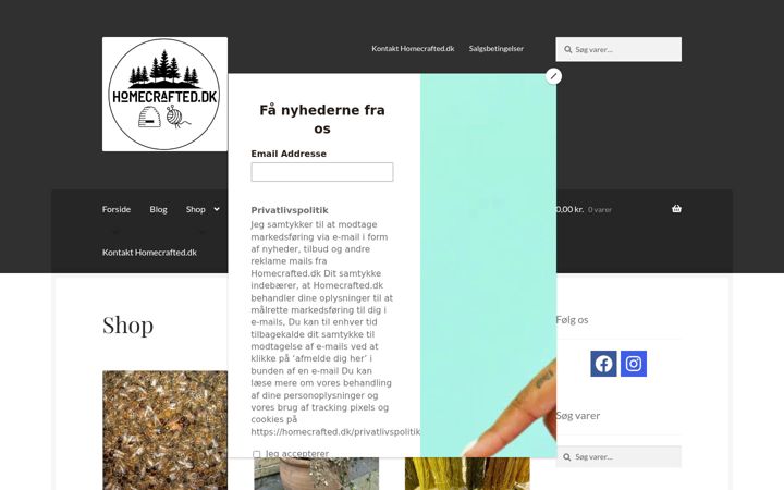 Screenshot of homecrafted.dk