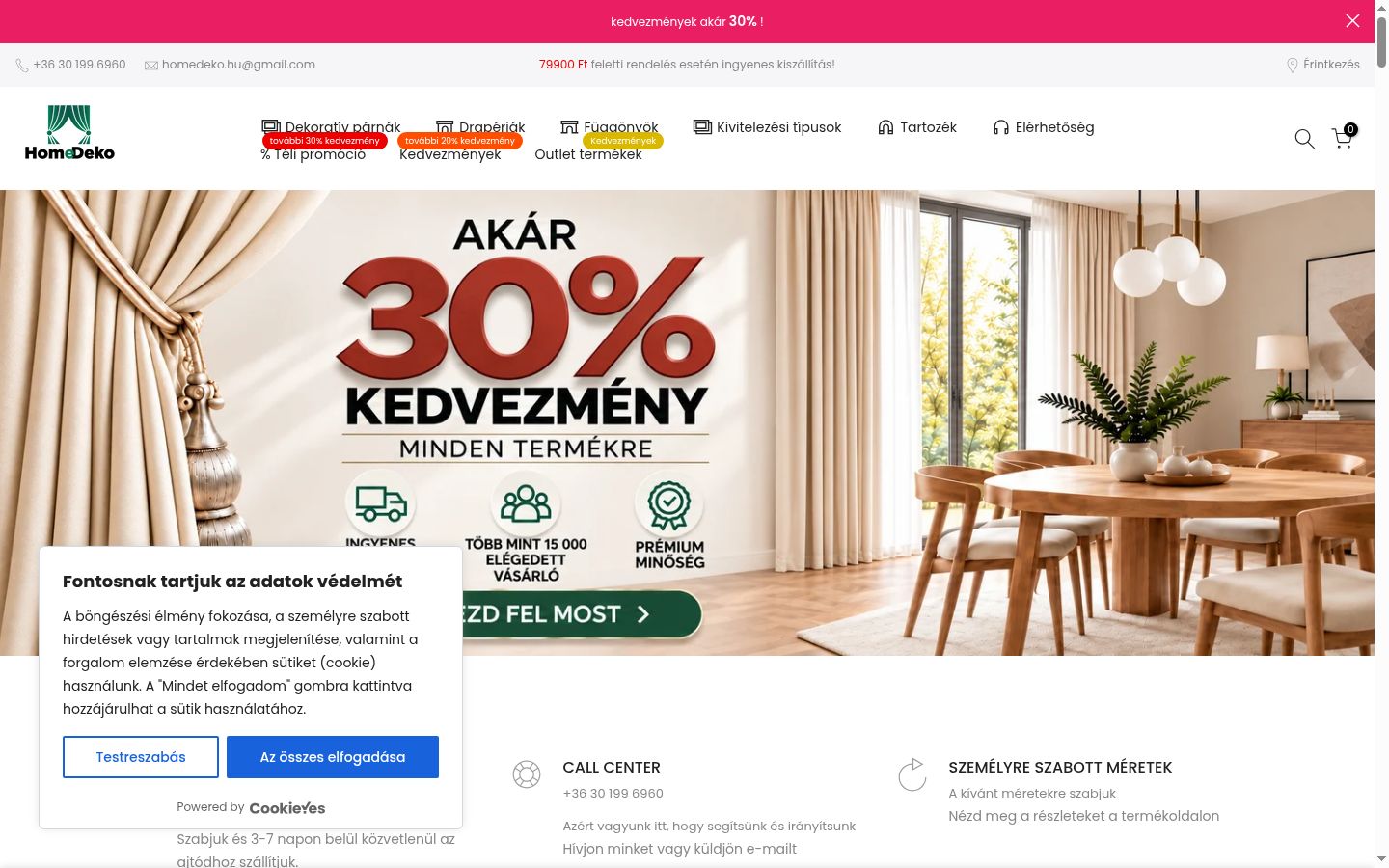 Skärmbild av samtyckesbannern som visades före någon interaktion