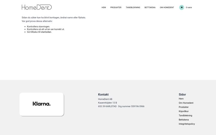 Screenshot of homedent.se
