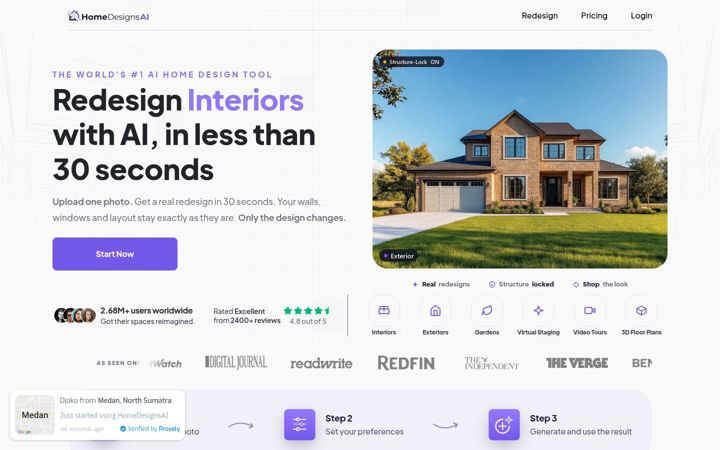 Screenshot of homedesigns.ai