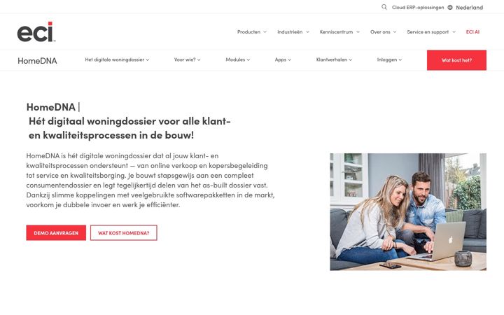 Screenshot of homedna.nl