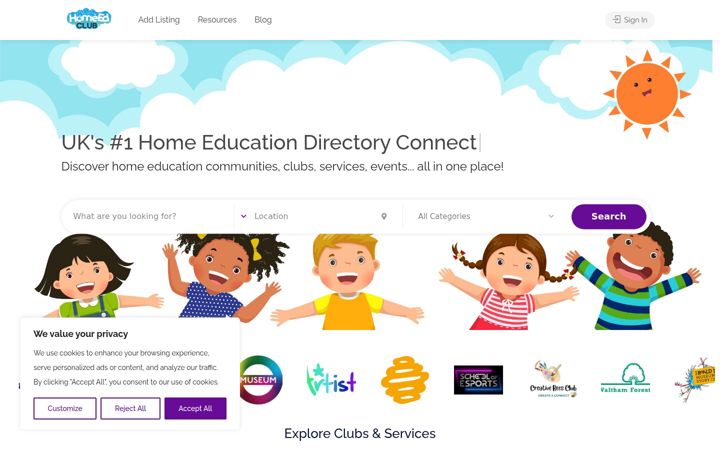 Screenshot of homeedclub.com