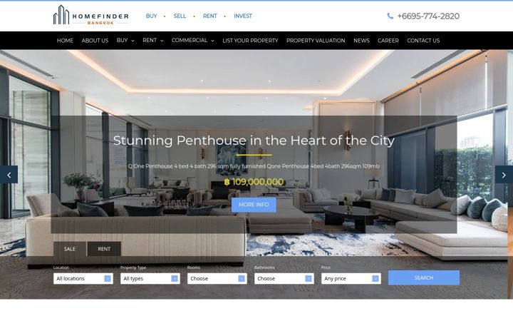 Screenshot of homefinderbangkok.com