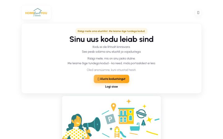 Screenshot of homefindsyou.ee
