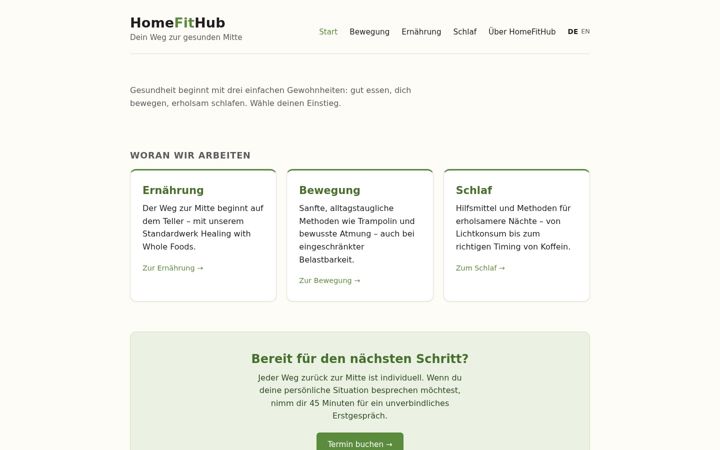 Screenshot of homefithub.ch