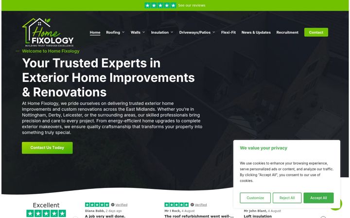 Screenshot of homefixology.co.uk