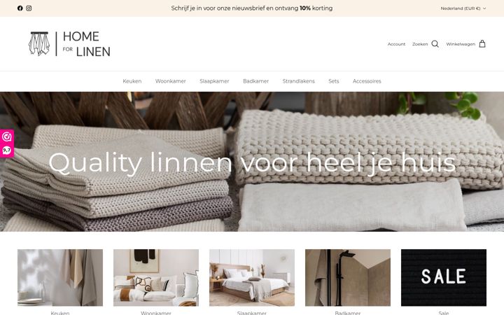 Screenshot of homeforlinen.nl