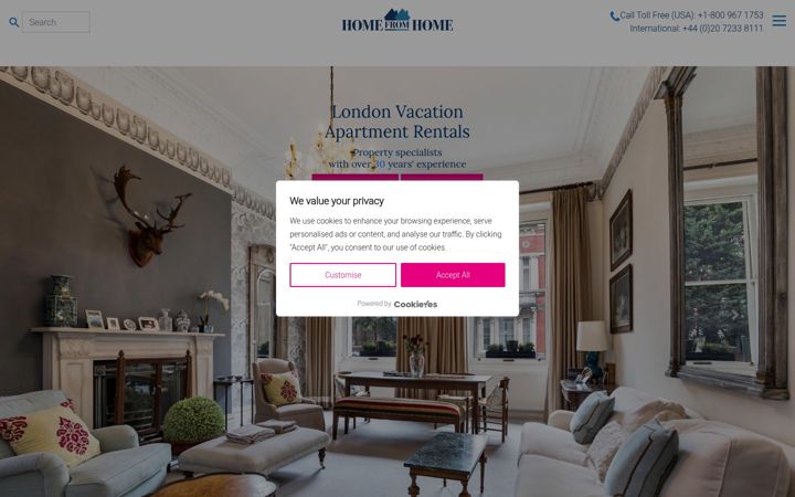 Screenshot of homefromhome.co.uk