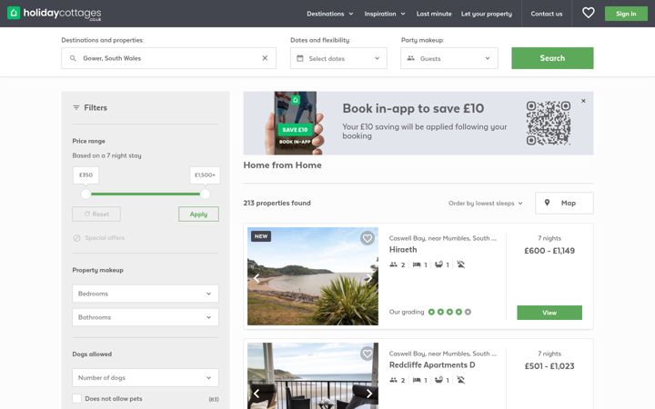 Screenshot of homefromhome.com