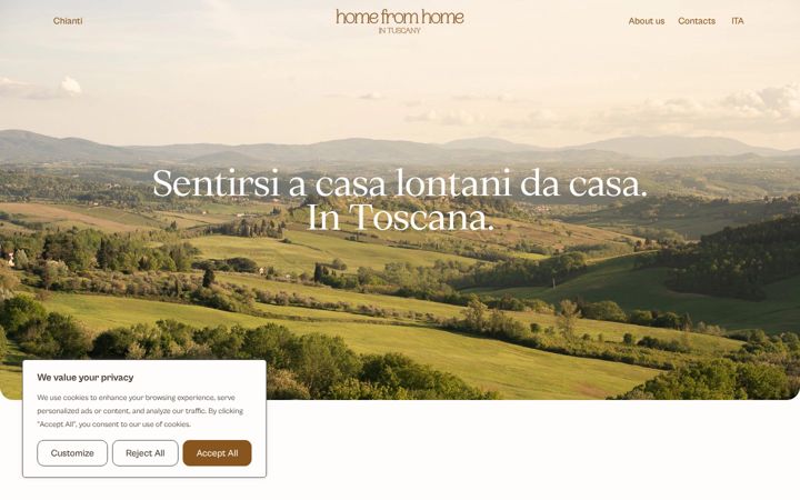 Screenshot of homefromhomeintuscany.com