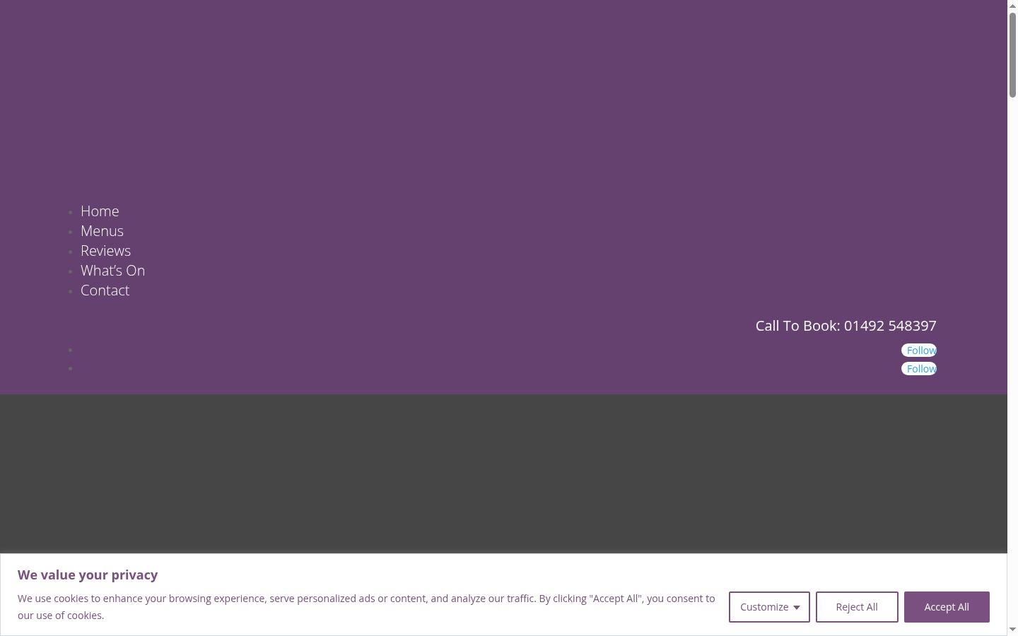 Screenshot of the consent banner shown before any interaction
