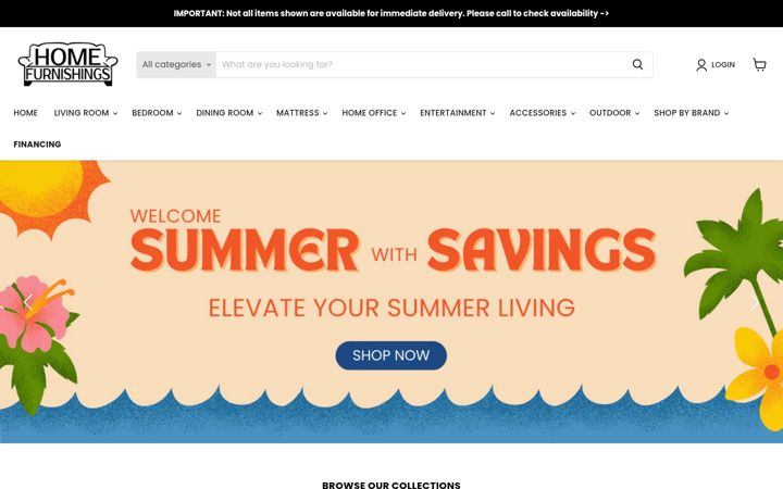 Screenshot of homefurnishingsiowa.com