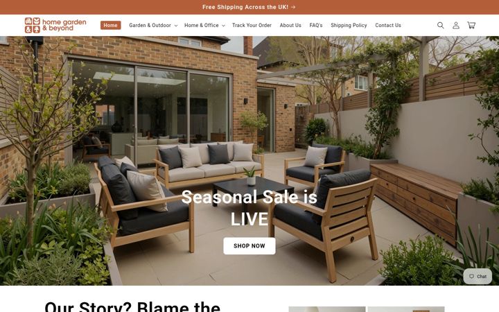 Screenshot of homegardenandbeyond.co.uk