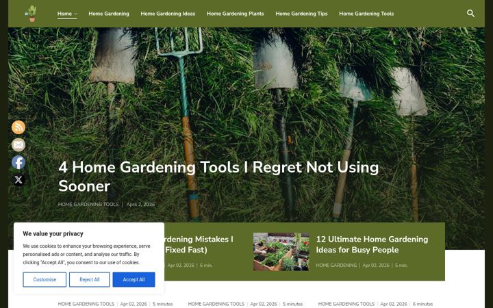 Screenshot of homegardeningbeginners.online