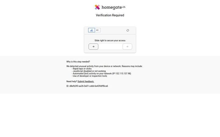 Snimka zaslona za homegate.ch