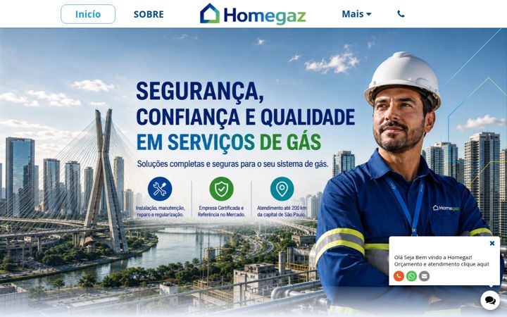 Screenshot of homegaz.com.br