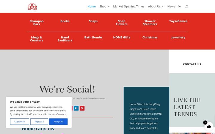Screenshot of homegiftsuk.com