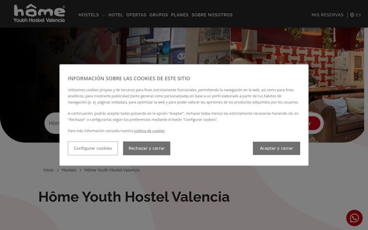Screenshot di homehostelsvalencia.com
