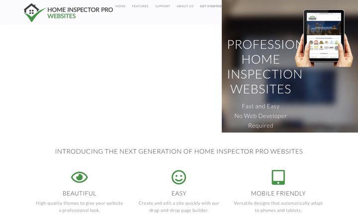 Screenshot of homeinspectorsites.com
