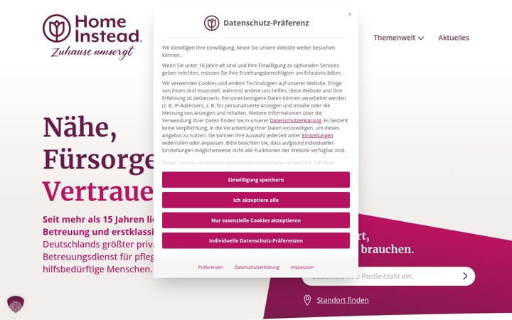 Screenshot of homeinstead.de