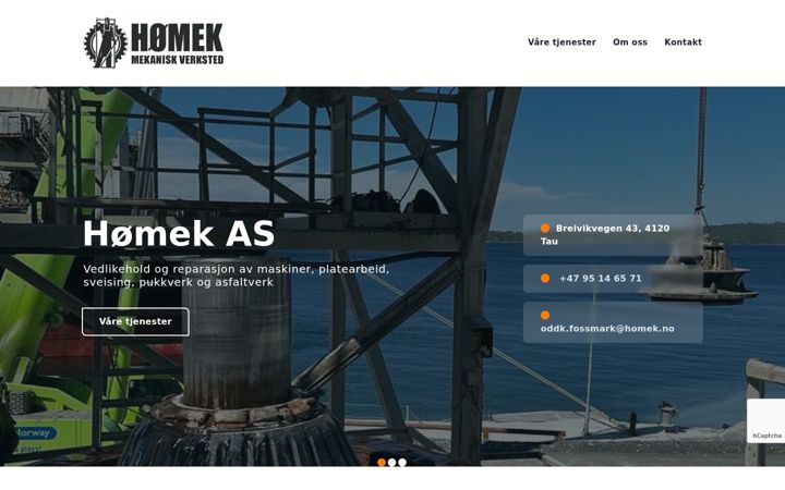 Екранна снимка на homek.no