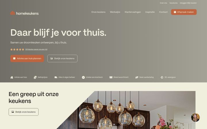 Screenshot of homekeukens.nl
