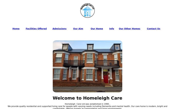Screenshot of homeleighcare.co.uk